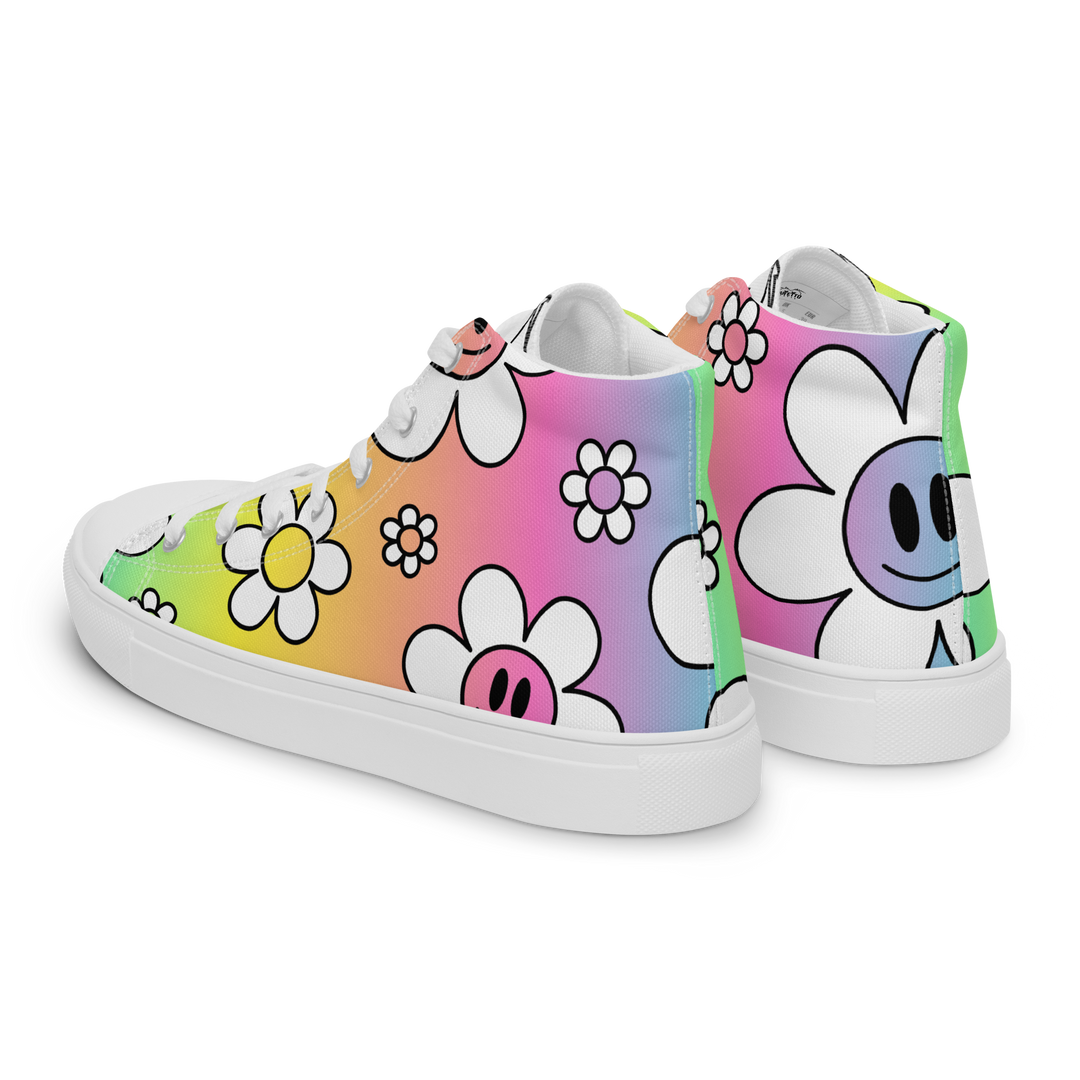 Sneakers alte in tela da donna FLOWER SMILE - Gufetto Brand 