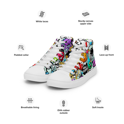 Sneakers alte in tela da donna CARTOON - Gufetto Brand 