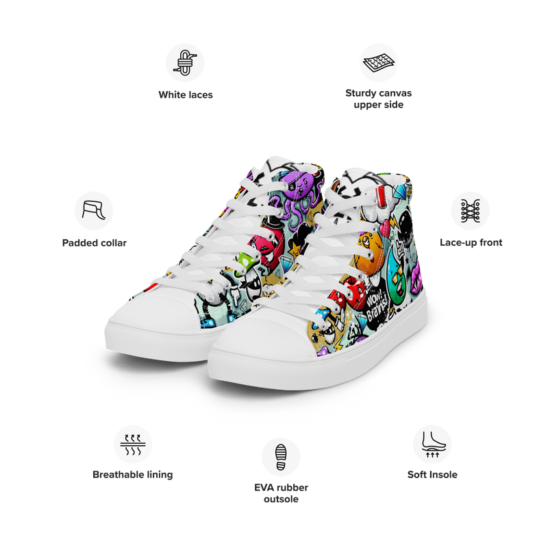 Sneakers alte in tela da donna CARTOON - Gufetto Brand 