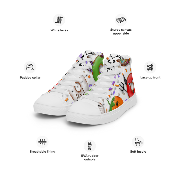 Sneakers alte in tela da donna HALLOWEEN DONUTS - Gufetto Brand 