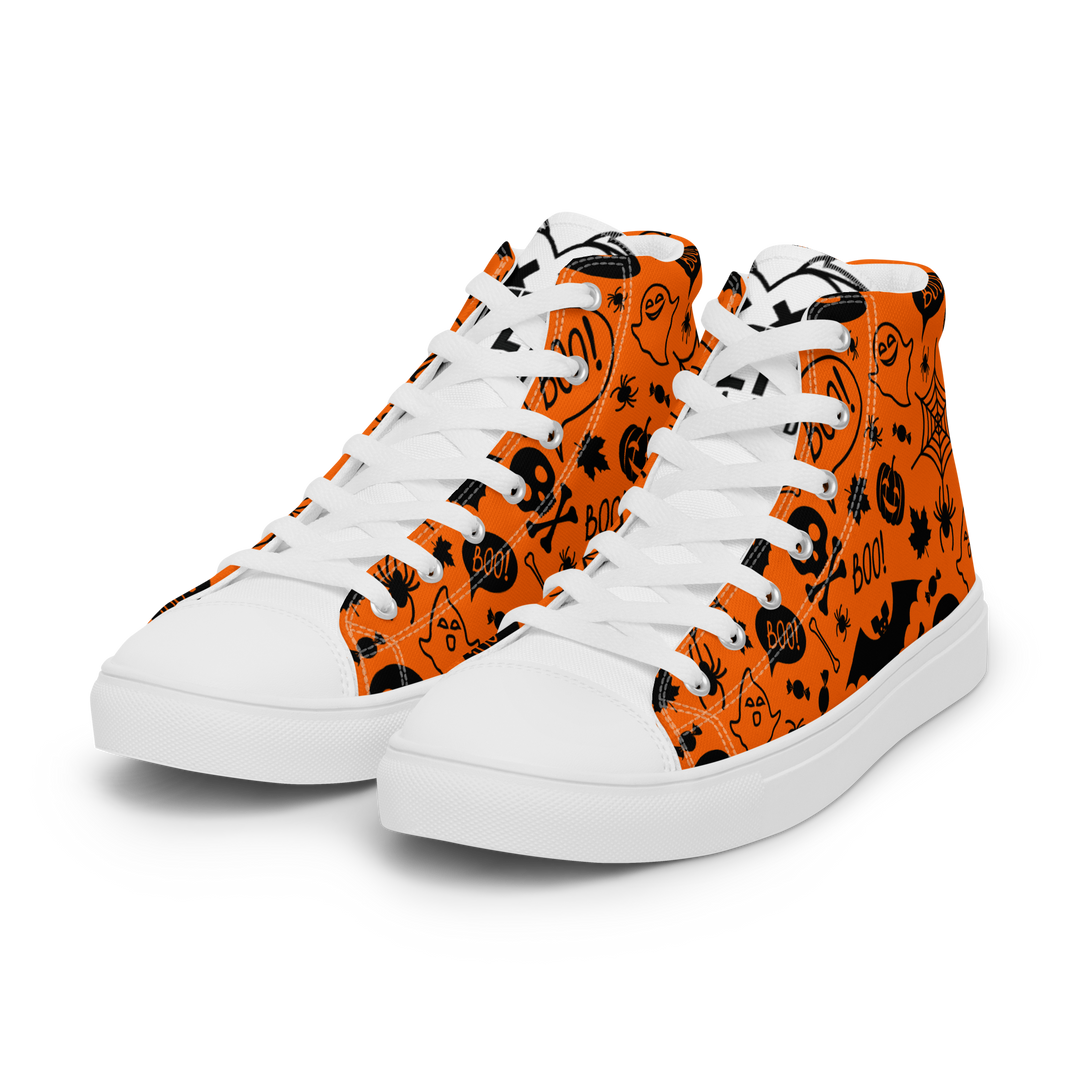 Sneakers alte in tela da donna HALLOWEEN ORANGE EDITION - Gufetto Brand 