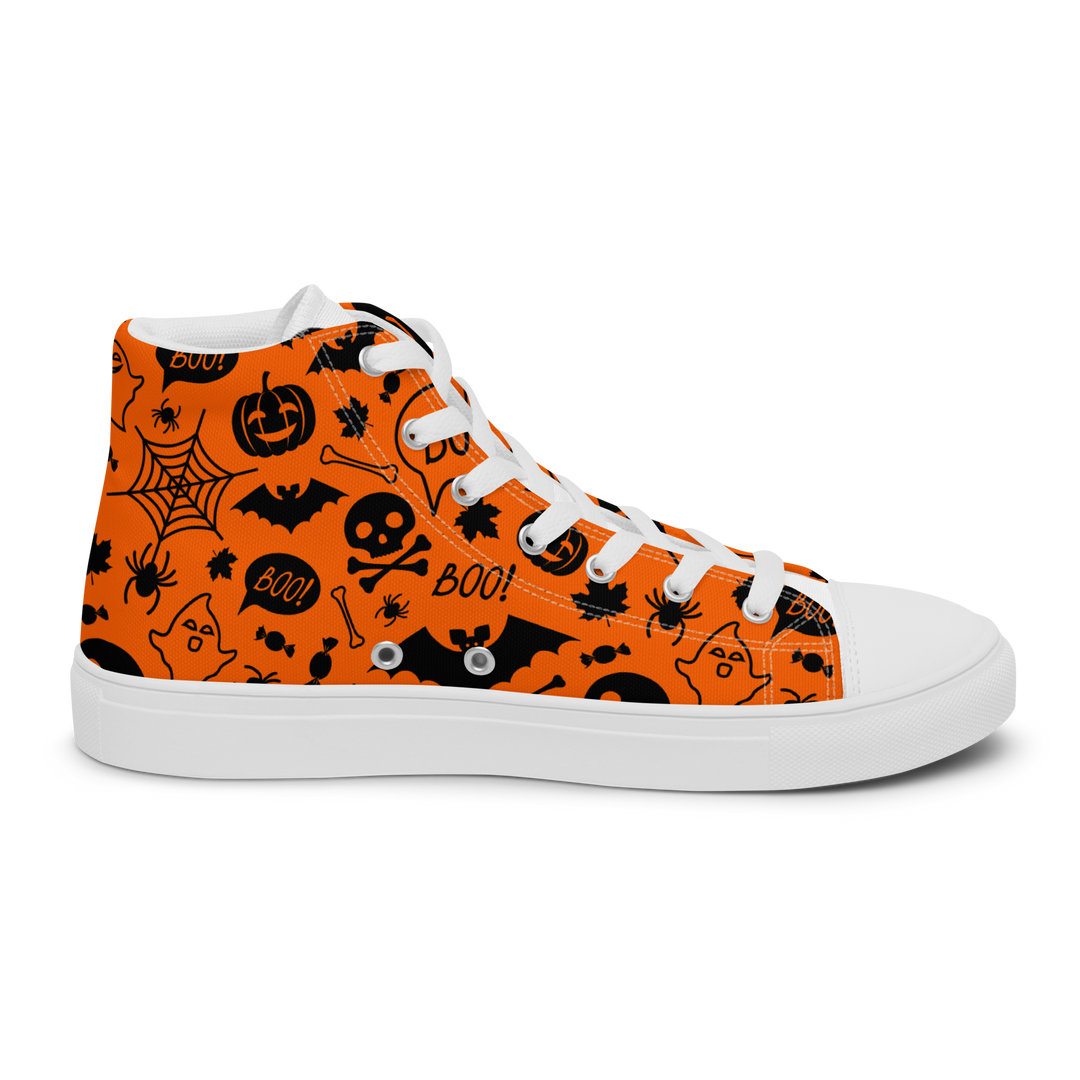 Sneakers alte in tela da donna HALLOWEEN ORANGE EDITION - Gufetto Brand 