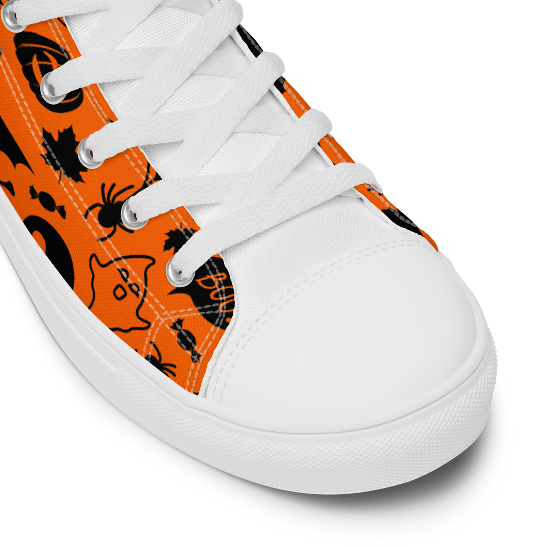 Sneakers alte in tela da donna HALLOWEEN ORANGE EDITION - Gufetto Brand 