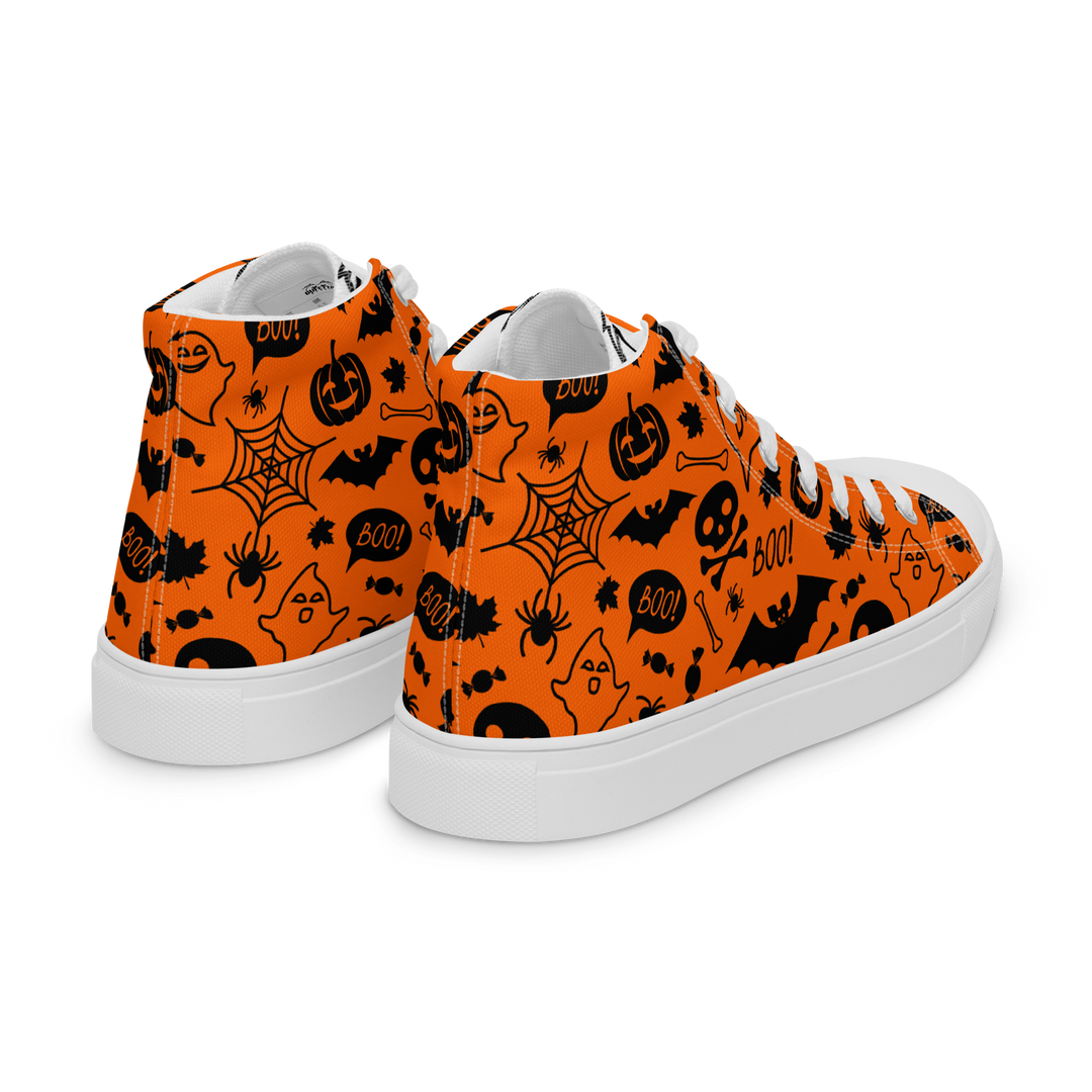 Sneakers alte in tela da donna HALLOWEEN ORANGE EDITION - Gufetto Brand 