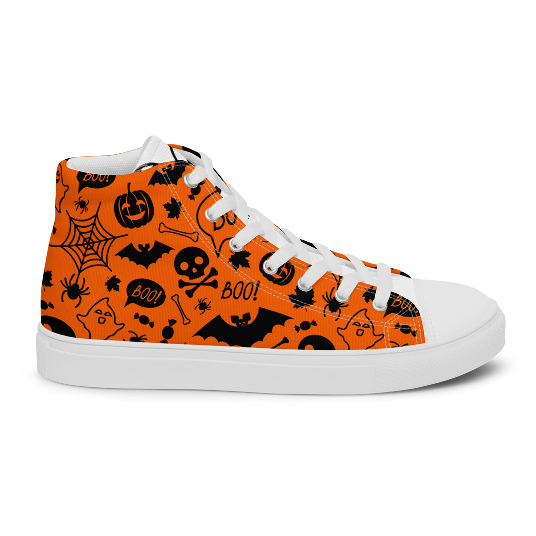 Sneakers alte in tela da donna HALLOWEEN ORANGE EDITION - Gufetto Brand 